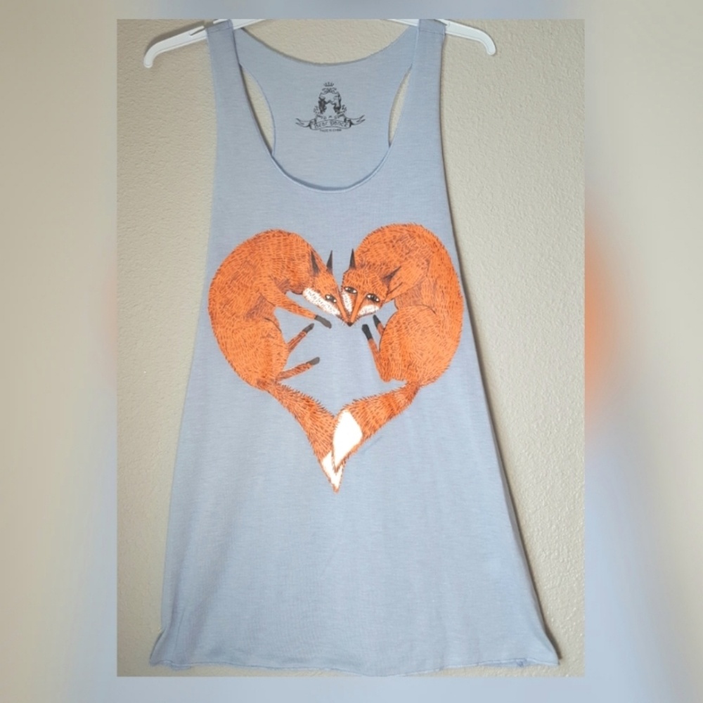 Fox Heart Tank Top NWOT